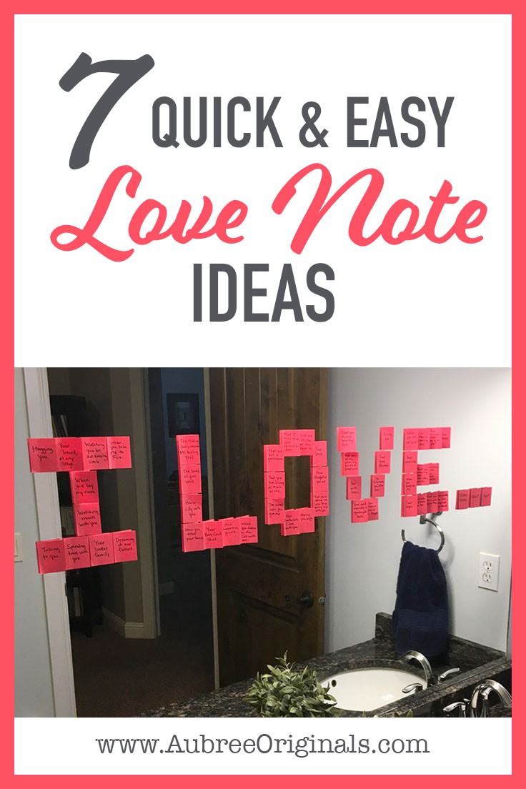 Looking for a quick but thoughtful Valentine's or anniversary gift? These love note ideas are perfect for your husband or boyfriend. Easy DIY love notes you can make last minute.