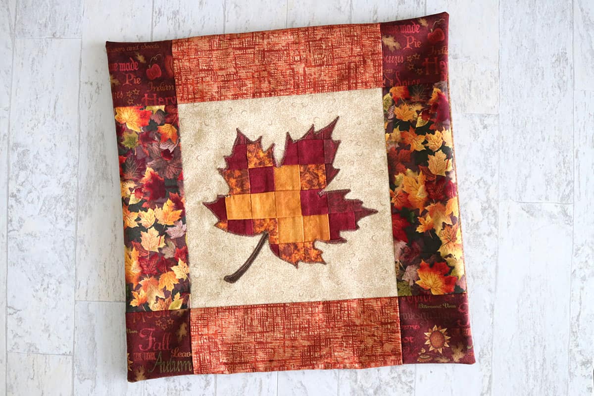 finished fall pillow cover front