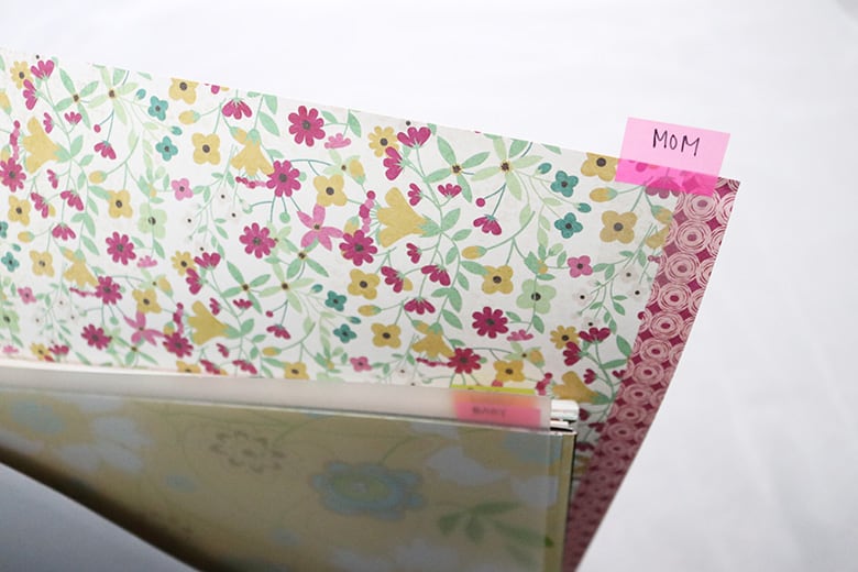 how to organize scrapbook paper