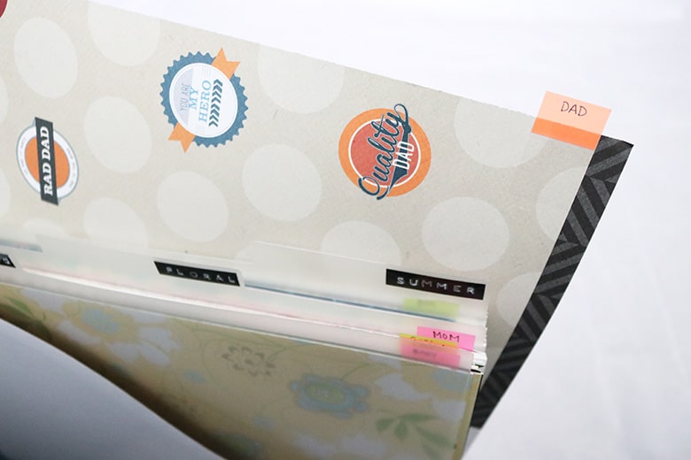 how to organize scrapbook paper