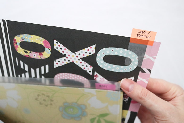 how to organize scrapbook paper