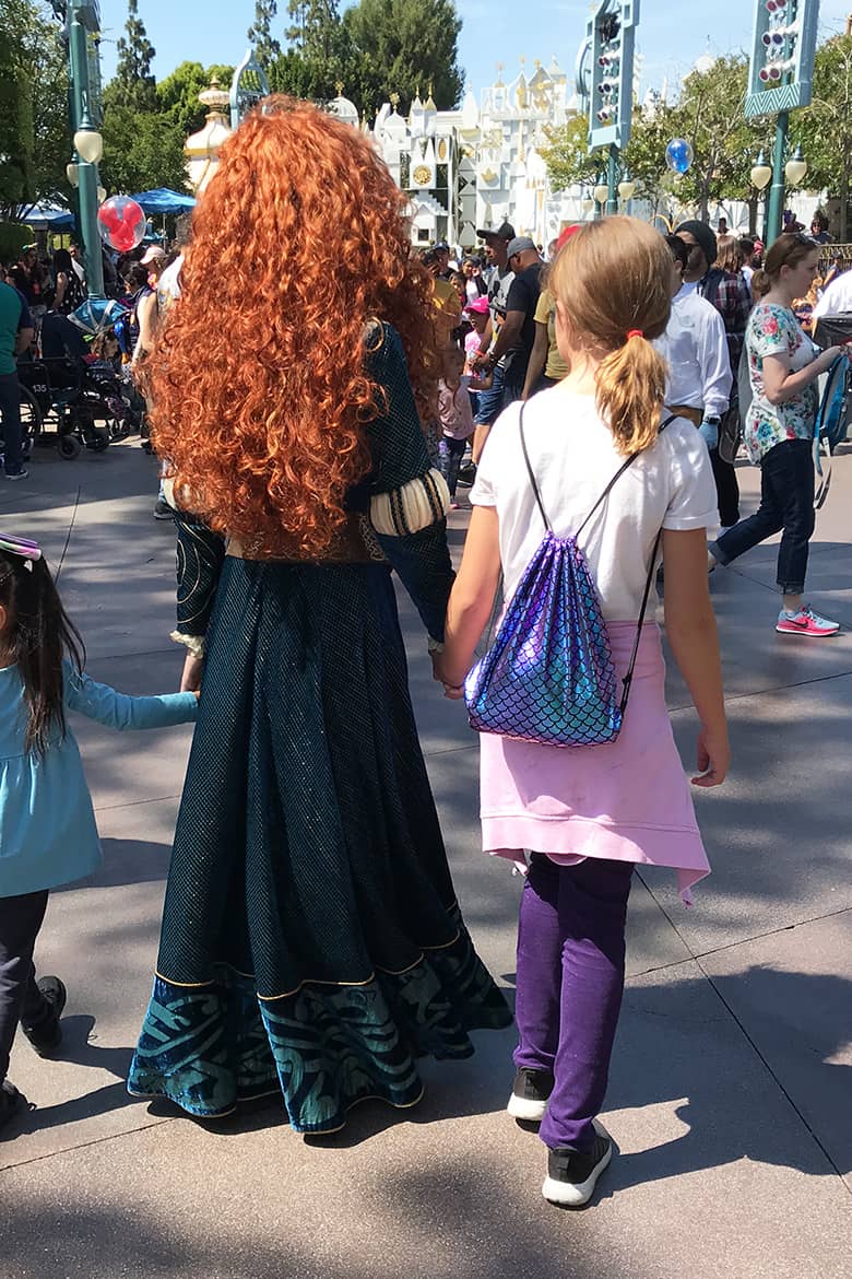 walking with Merida at Disneyland