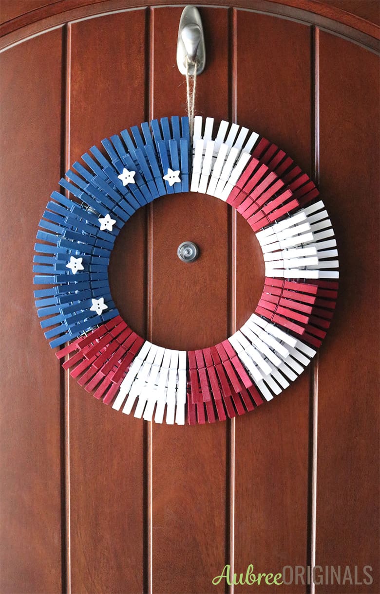 patriotic clothespin wreath for the 4th of July