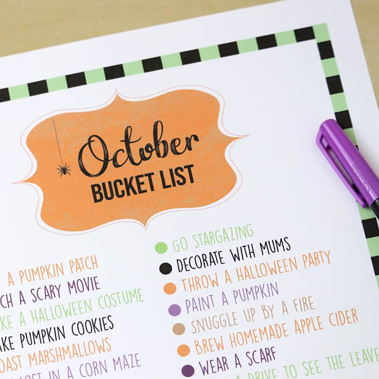 FREE Printable October Bucket List: all the things you need to do before the month is over! Head to the blog for the free download!