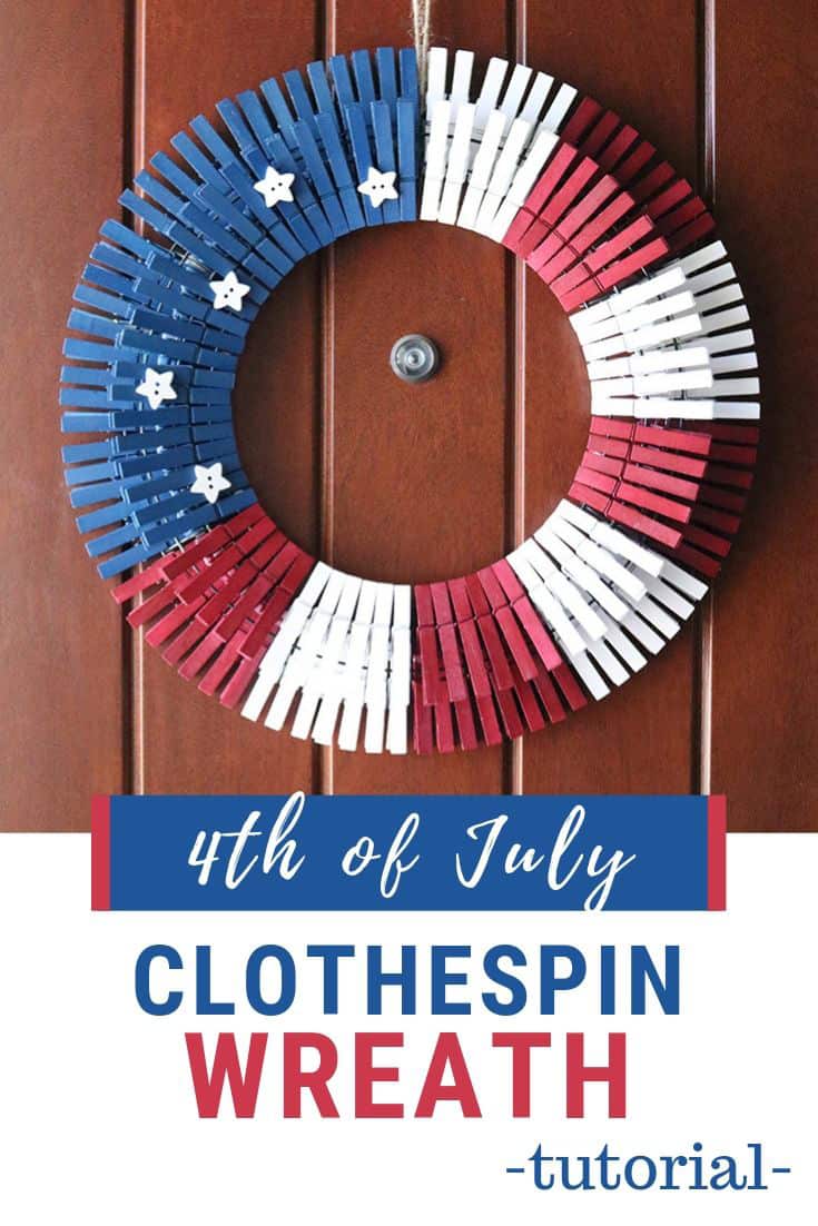 easy DIY clothespin wreath for the 4th of July