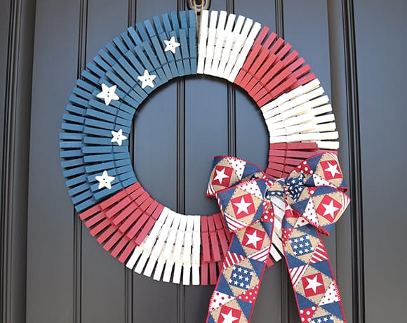 patriotic clothespin wreath diy tutorial