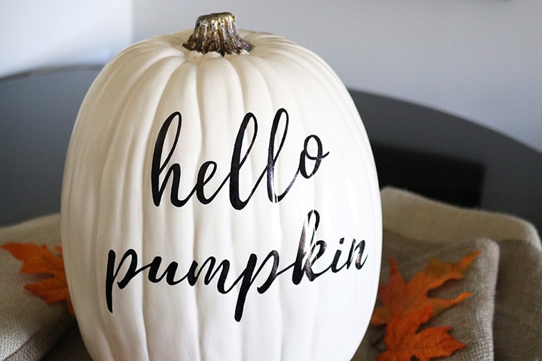 DIY hand lettered pumpkin using a font