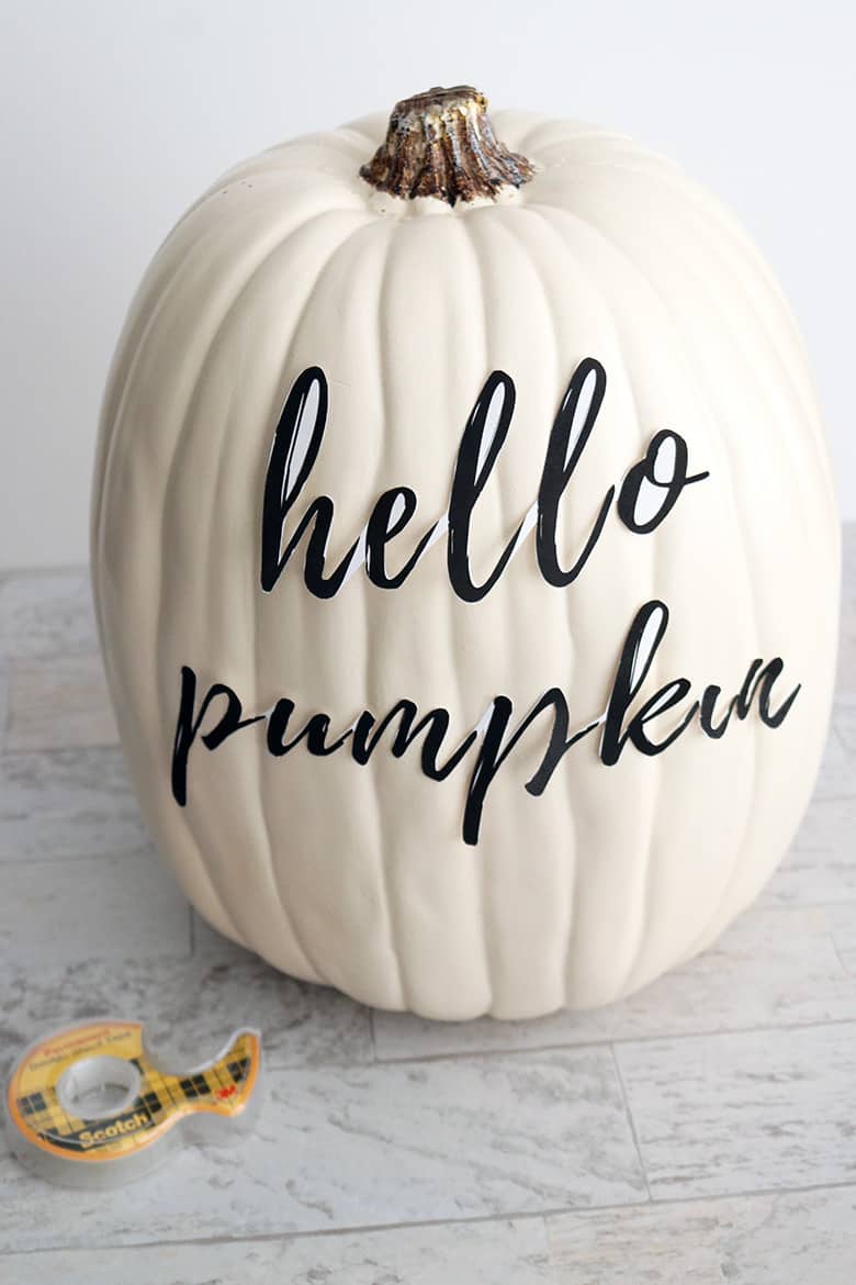 DIY hand lettered pumpkin using a font