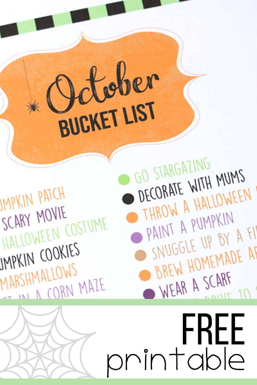 Snag your FREE printable bucket list! Looking for ideas to add to your fall bucket list? This list of 31 things to do in October is the perfect place to start! Fun for kids and adults! 
