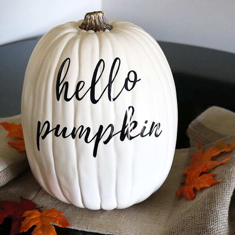 DIY hand lettered pumpkin using a font