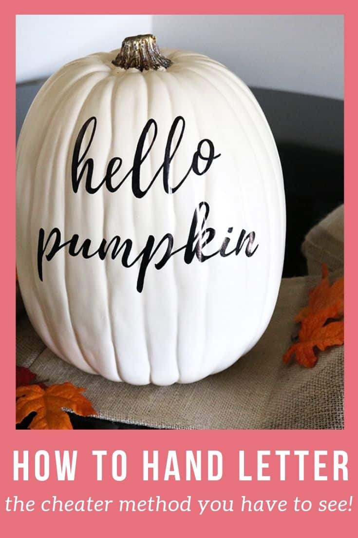 You don't have to be a lettering pro to make this easy fall craft! Turn a boring pumpkin into this cute, personalized statement piece with the help of a printed font! Easiest fall decor project! 