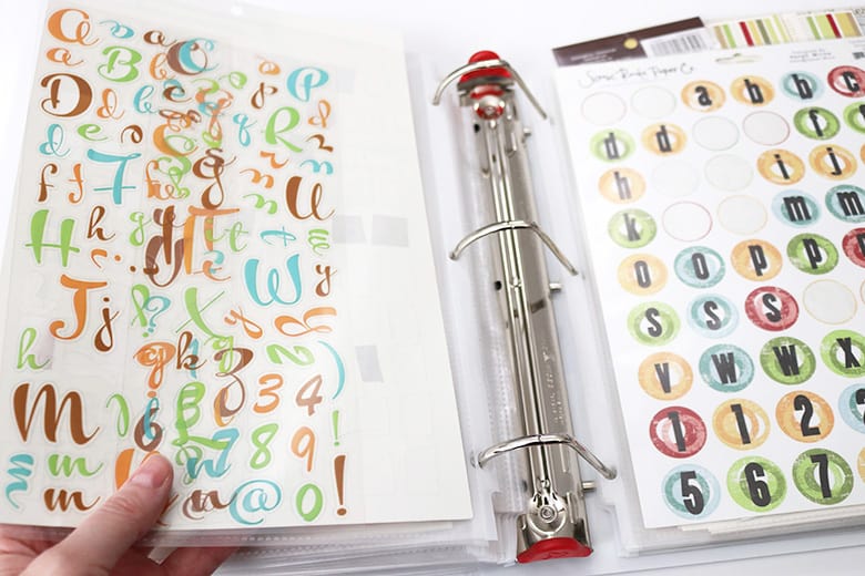 This is the best way to organize stickers! DIY sticker storage binders keep scrapbook and planner stickers organized by categories. Cheap, easy, and compact craft room storage!