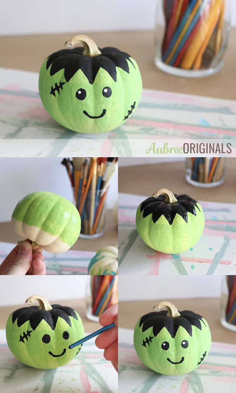 Easy Painted Pumpkins How To Paint Simple Monster Faces Aubree Originals