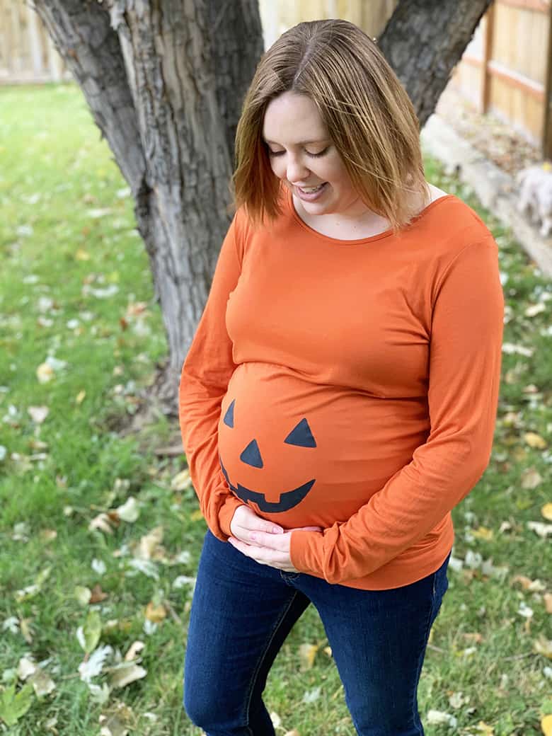 DIY Jack-O-Lantern Maternity Shirt - Aubree Originals