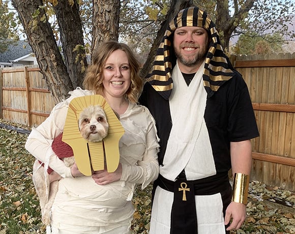 Mummy, Pharaoh, and Sphinx DIY Halloween Costumes