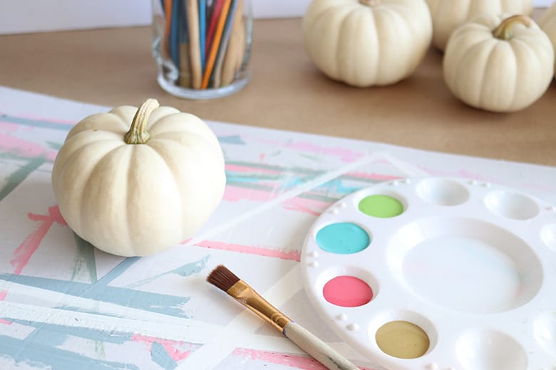 painted monster face pumpkins DIY tutorial