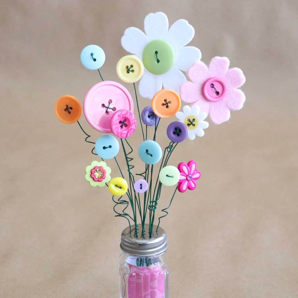 how to make a button bouquet