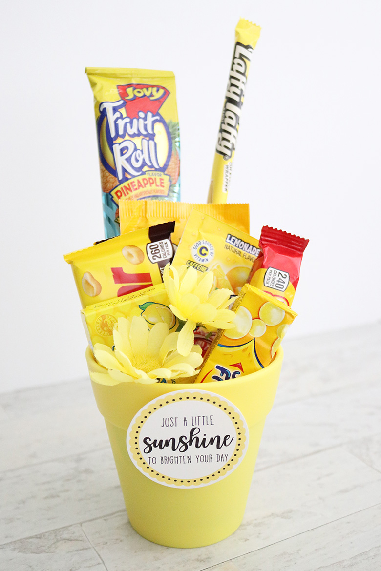 Yellow gift basket hotsell