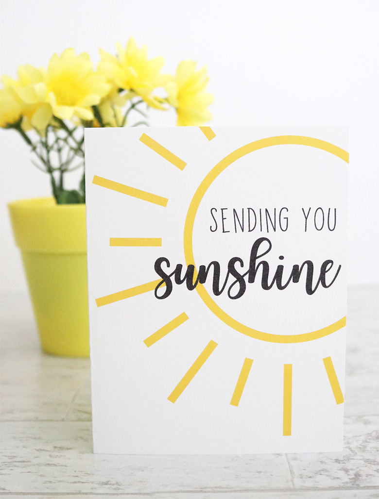 free printable sending you sunshine greeting card