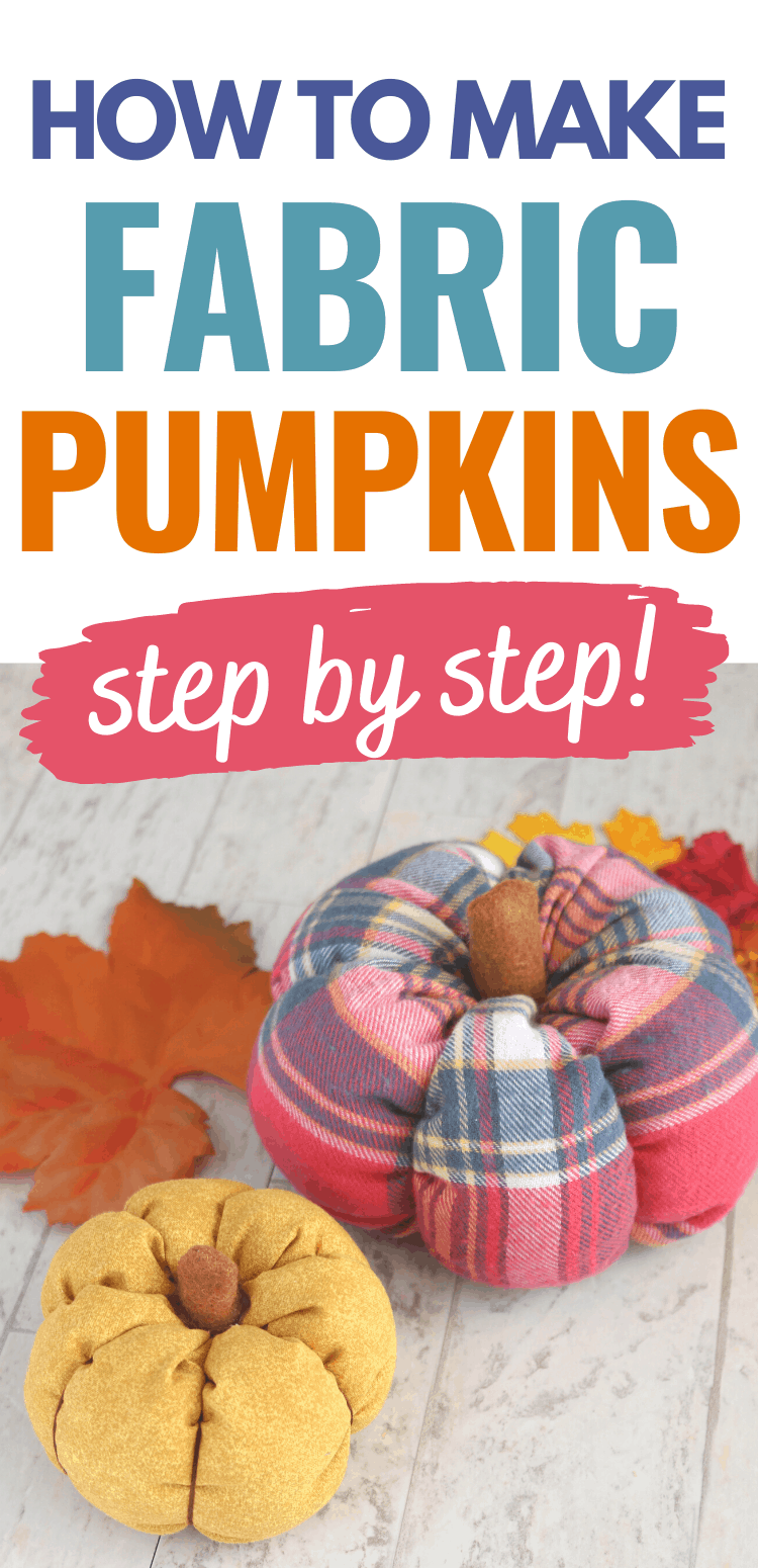 These fabric pumpkins are so easy to make! Plus, they're quick, cheap, and can be customized with any fabric you have on hand! Easy diy fall decor on a budget!