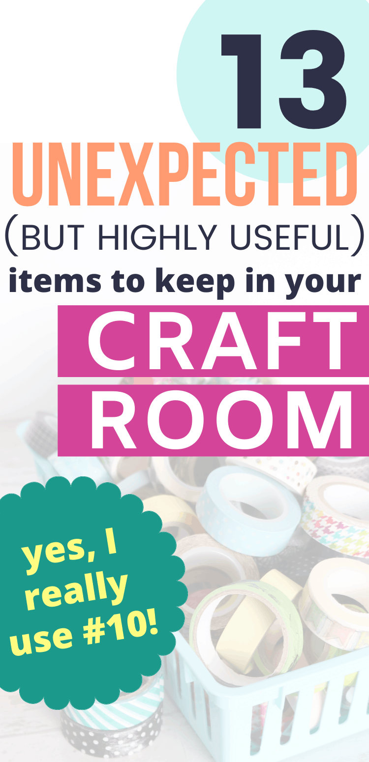 These regular household items are some of my favorite craft supplies! All crafters should keep these items on hand in their craft room. 13 must have craft supplies...that aren't really craft supplies!
