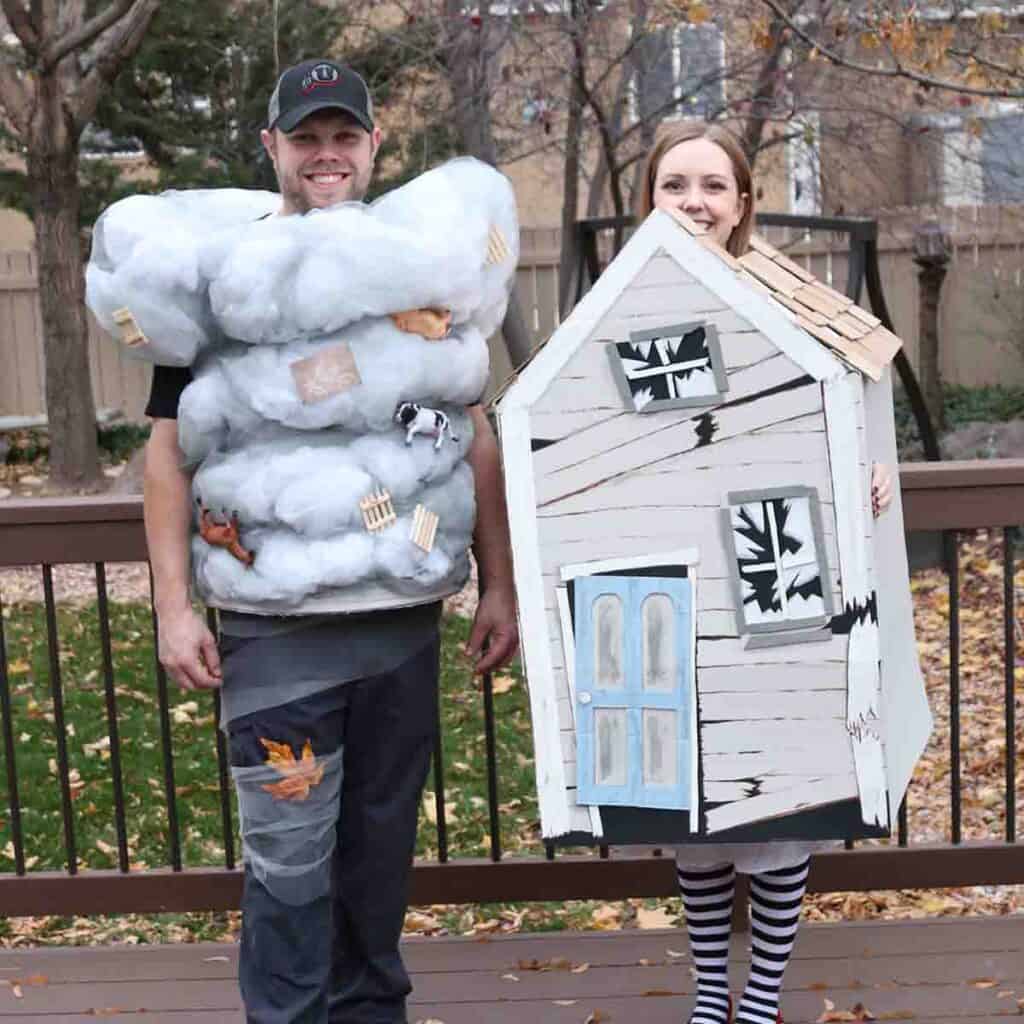 diy wizard of oz couples costume tornado costume wicked witch of east house costume