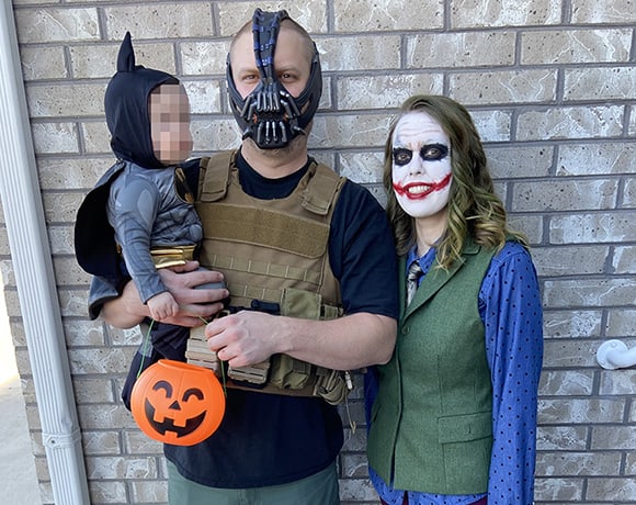 Batman, Joker, and Bane Family Halloween Costumes