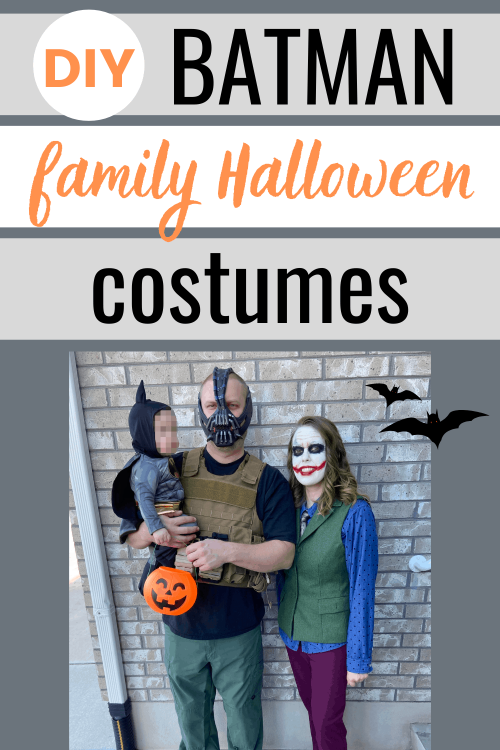 DIY Batman themed family Halloween costumes