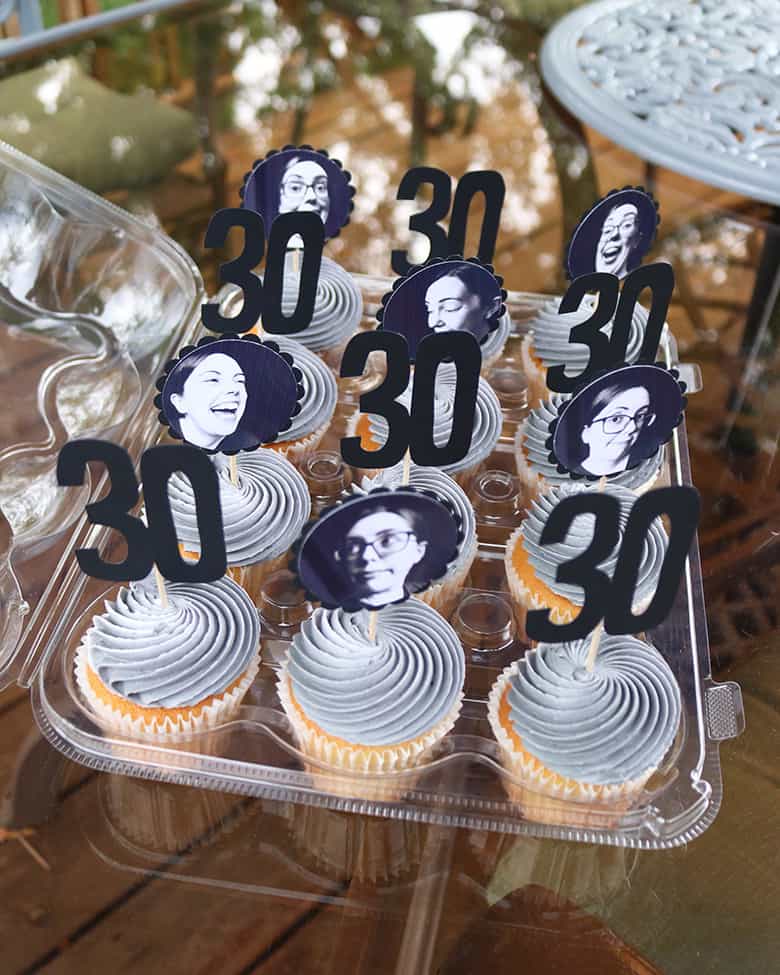 30th birthday cupcake toppers DIY