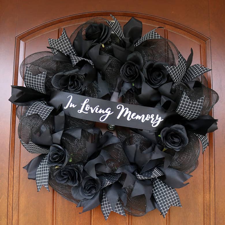 DIY funeral for youth birthday party wreath