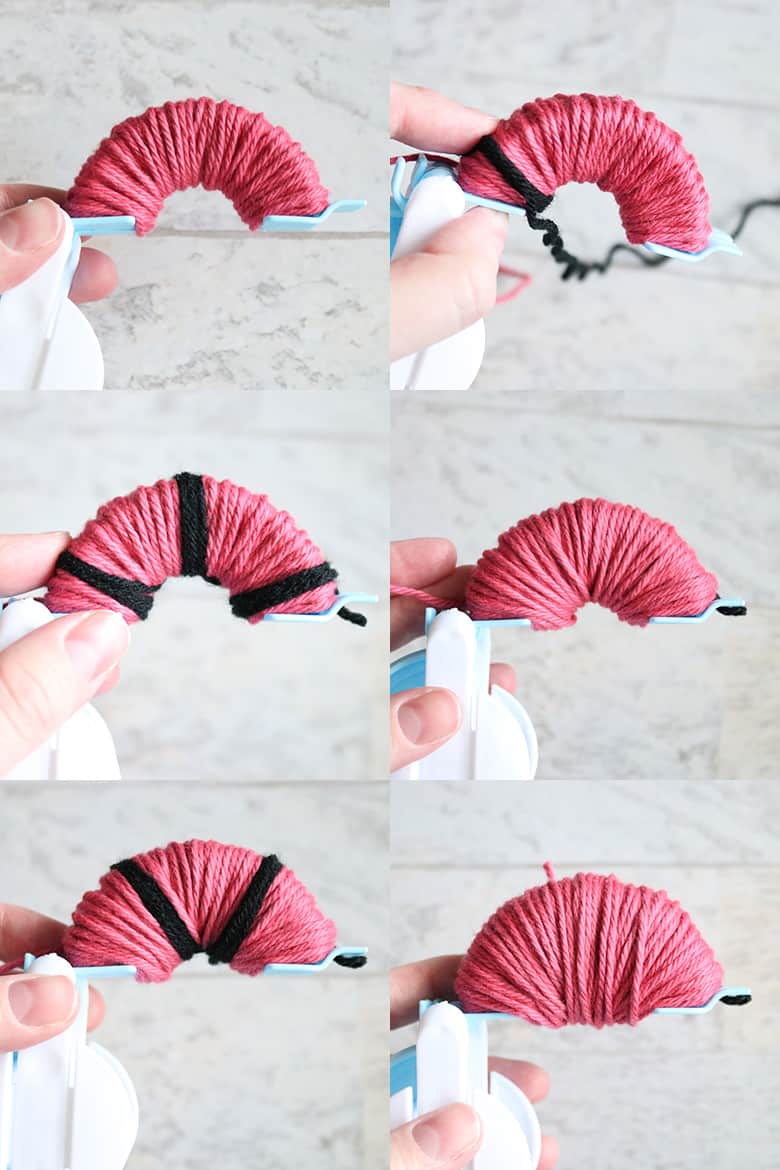 DIY watermelon pom pom wreath tutorial