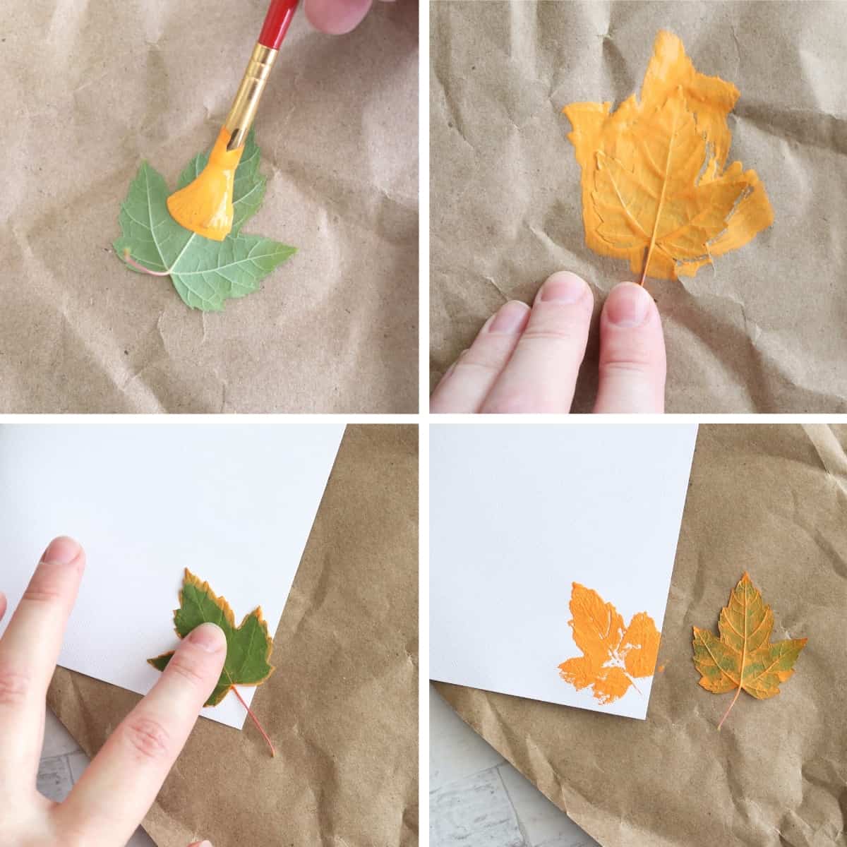 how to paint stamp with leaves diy tutorial