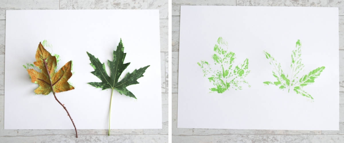 how to paint stamp with leaves diy tutorial