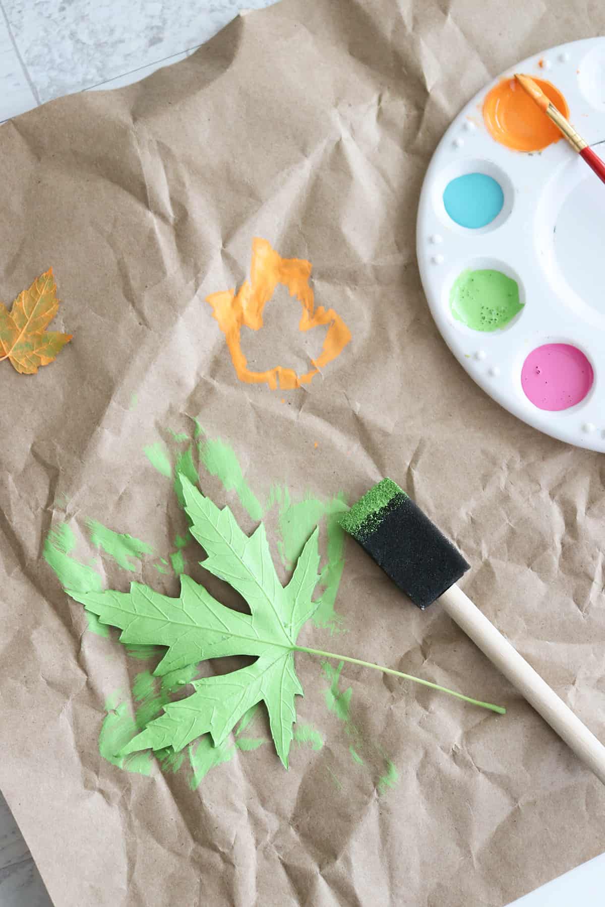 how to paint stamp with leaves diy tutorial