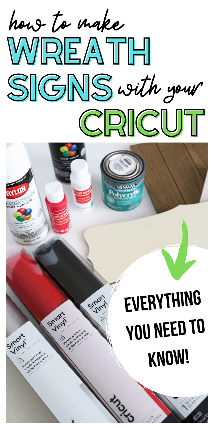diy wreath signs from wood and vinyl with Cricut