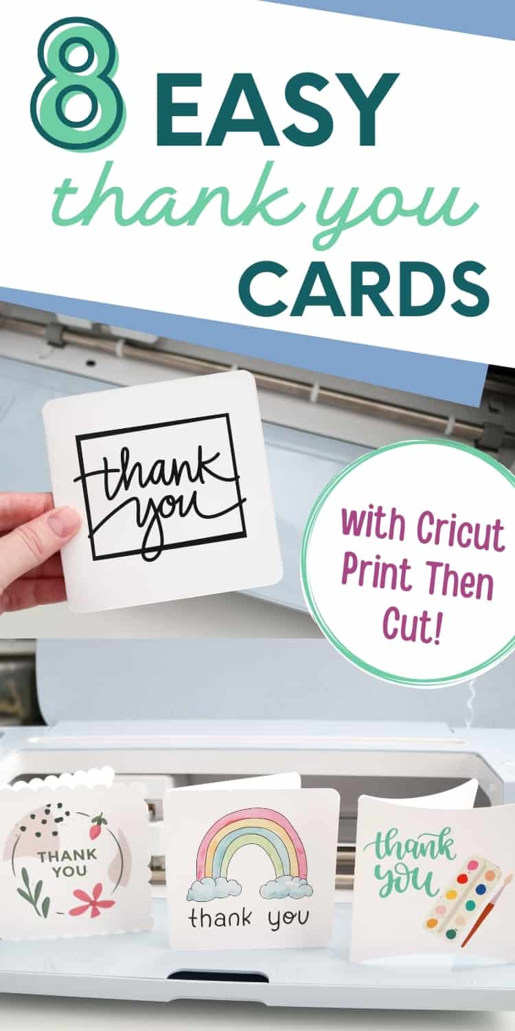 diy print then cut Cricut thank you cards