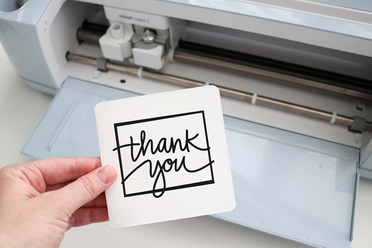 how to make Cricut print then cut thank you cards