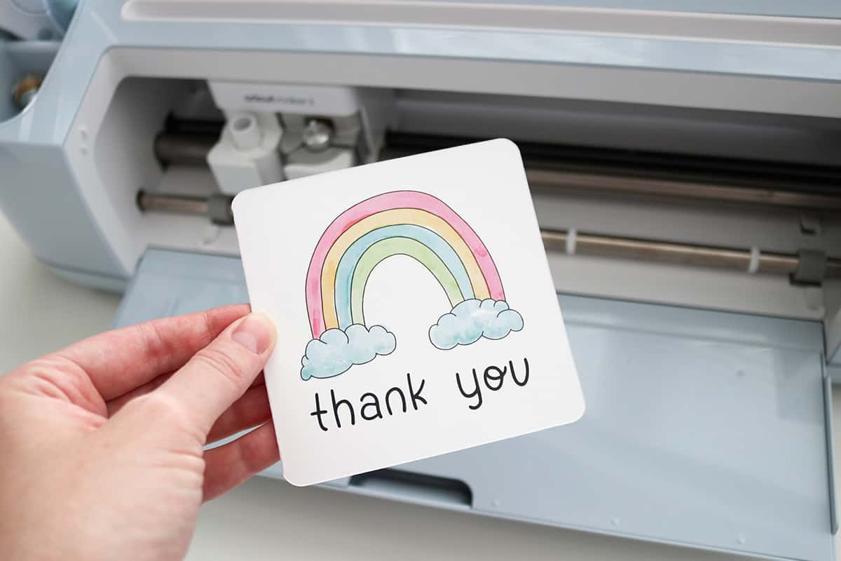 how to make Cricut print then cut thank you cards