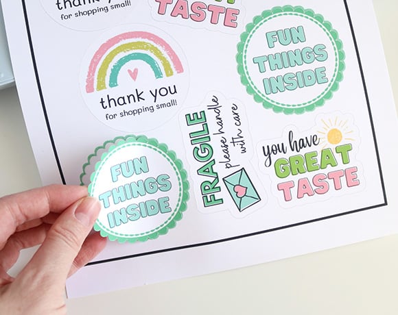 How to Make Packaging Stickers for Your Business With Cricut - Aubree  Originals