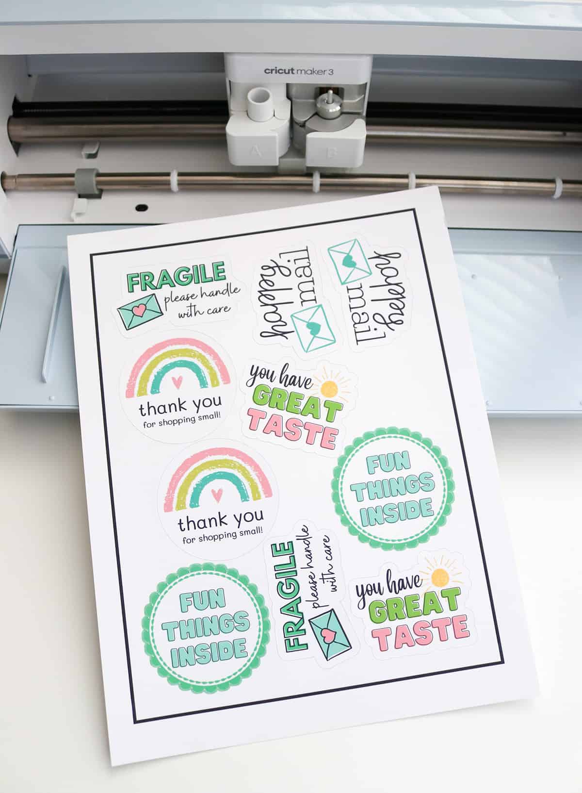 diy packaging stickers Cricut tutorial
