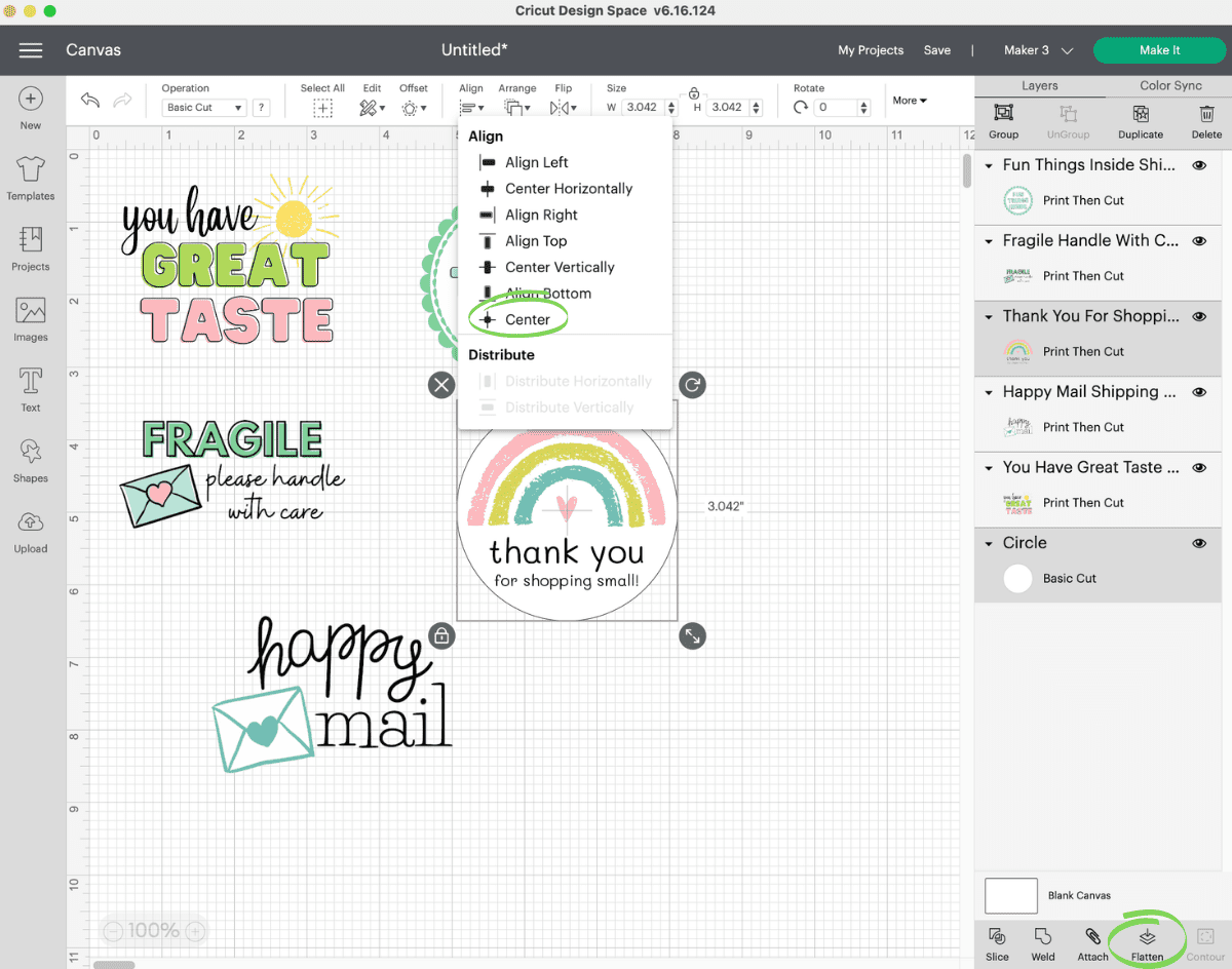diy packaging stickers with Cricut