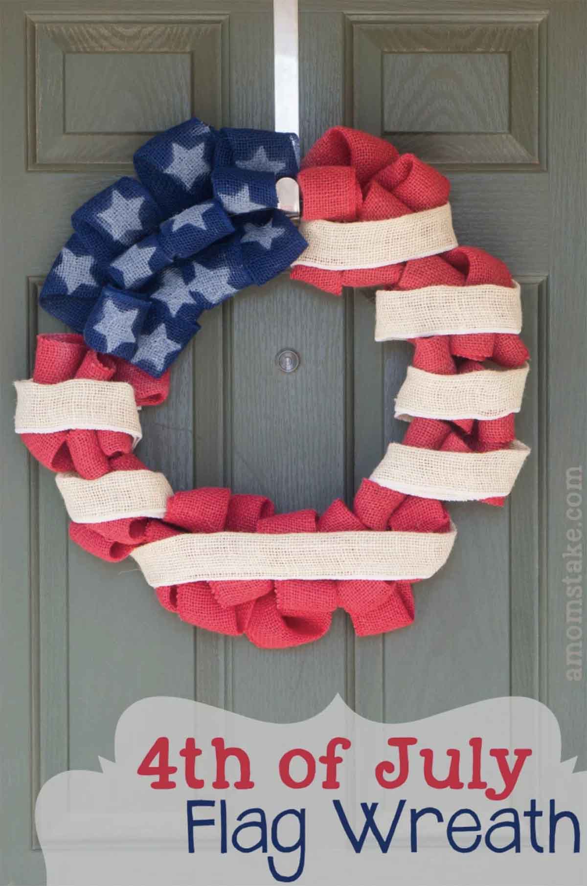 4th of July burlap flag wreath