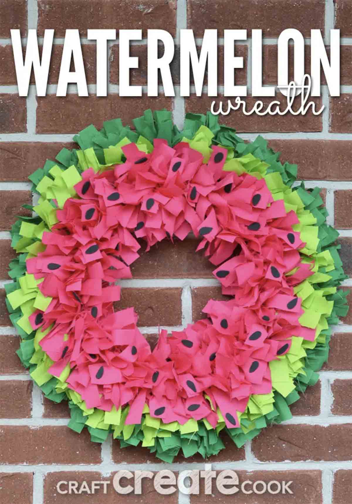 watermelon rag wreath