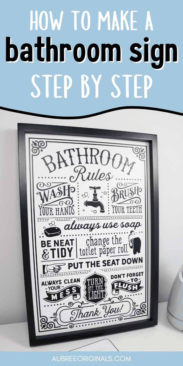 how to make a bathroom sign Cricut tutorial