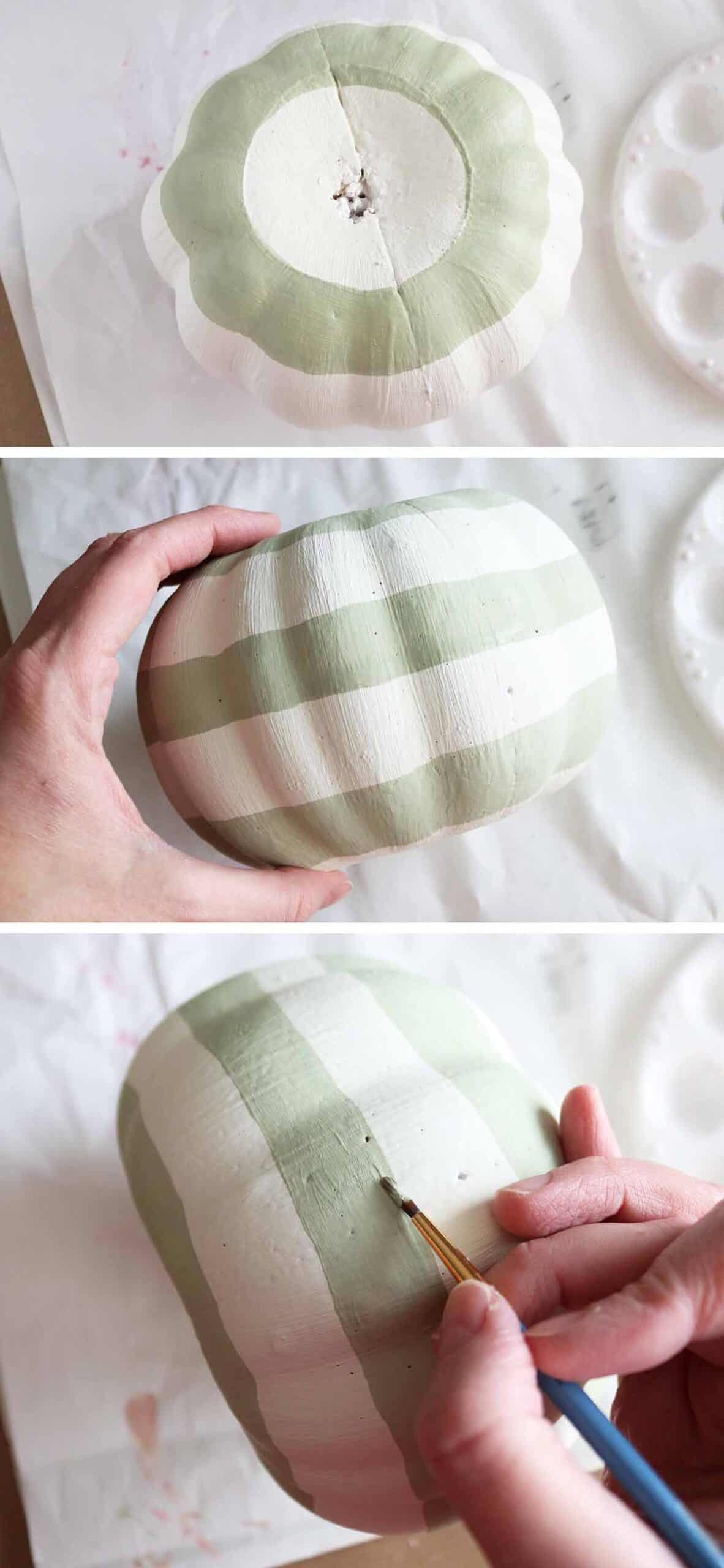 how to paint buffalo check foam pumpkins