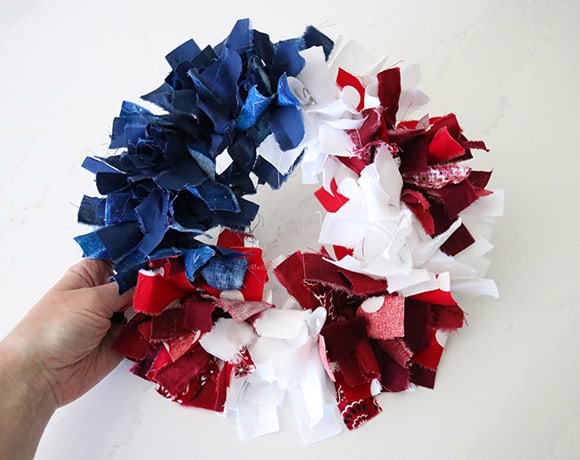 How to Make Mini Rag Wreaths: Easy 4th of July Decorations