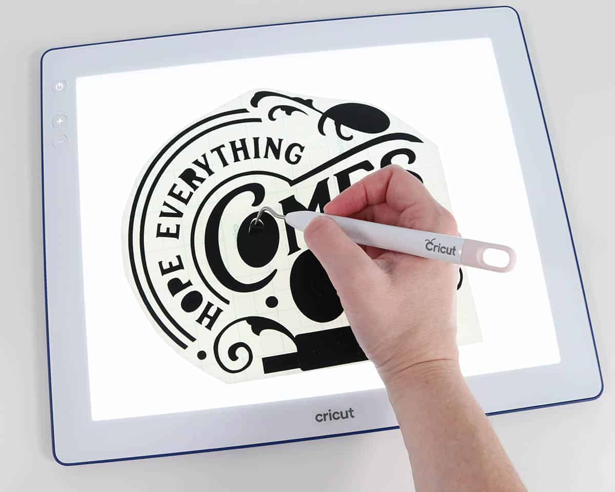 weeding with Cricut BrightPad Go