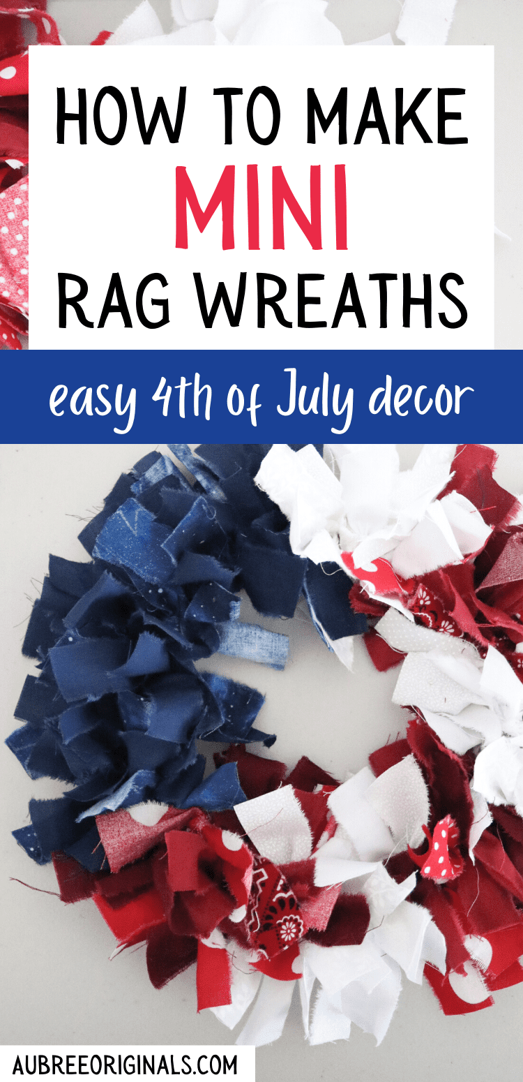 diy mini flag rag wreath for 4th of july tutorial