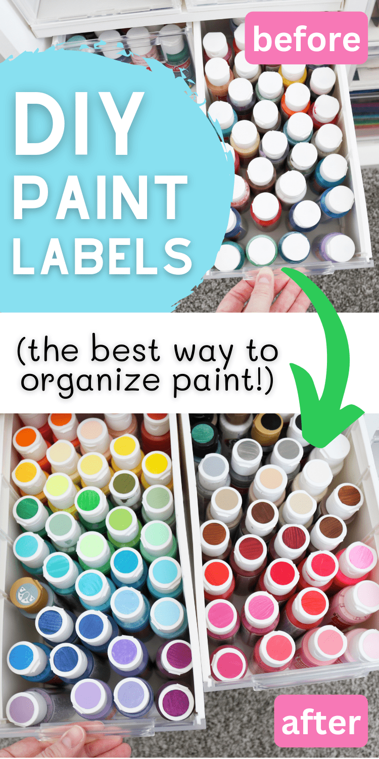 how to make sticker labels for craft paints craft room organization