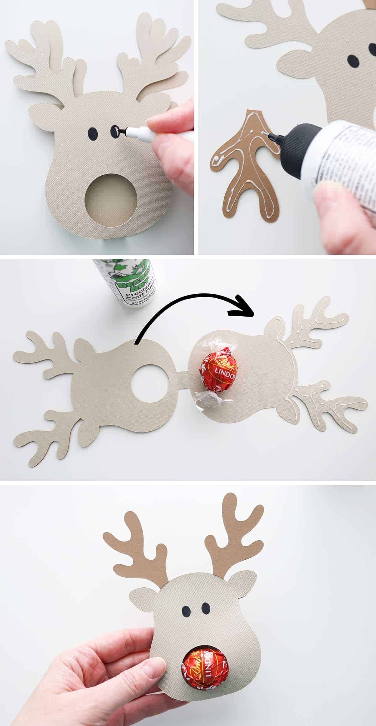 how to make Lindor chocolate holder reindeer for Christmas gift